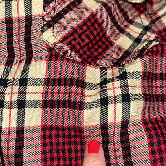 BlankNYC ladies western wear snap down plaid front /sequined back top size sm - Picture 16 of 16